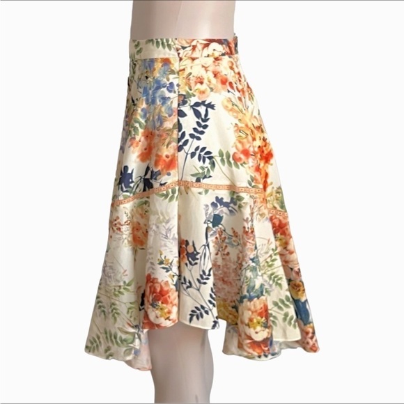 Ranna Gill Floral Blooms Jardin Asymmetrical Skirt, Size 4 - Picture 7 of 13